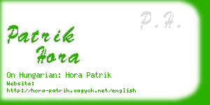 patrik hora business card